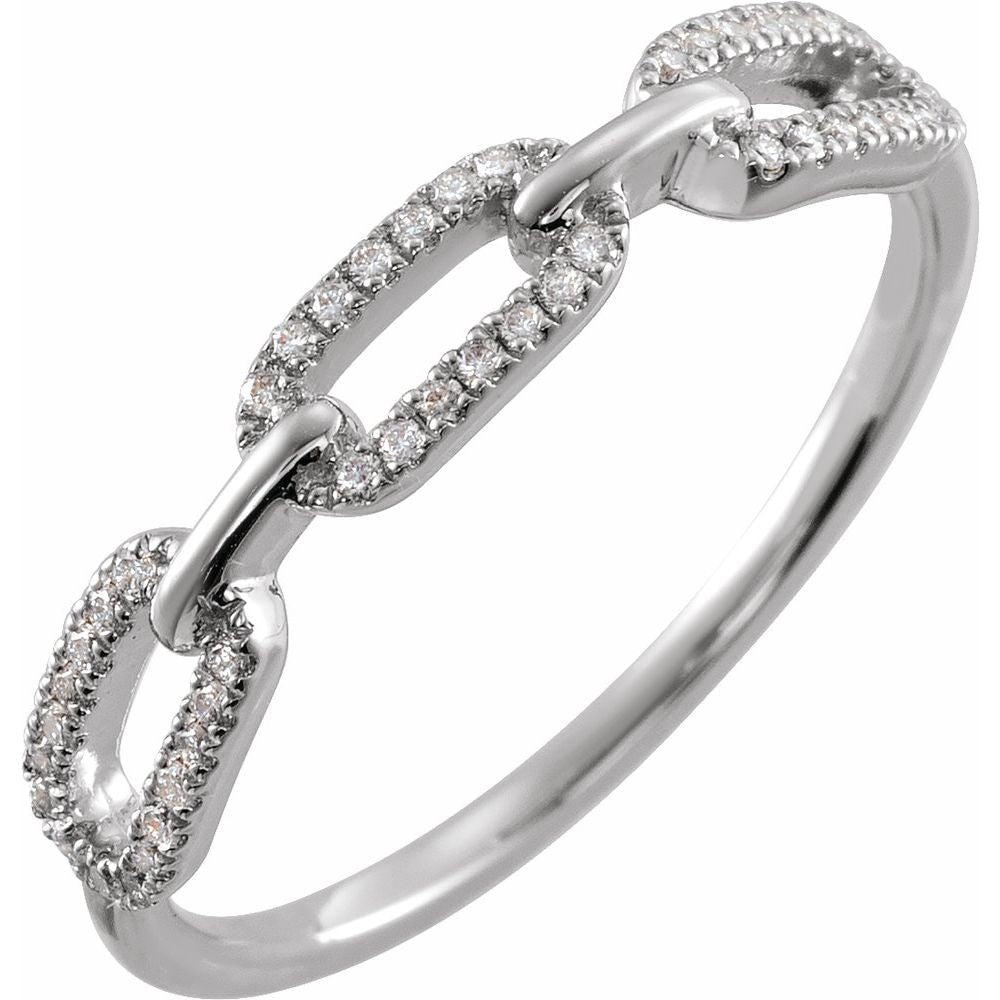 Pavé Diamond Chain Link Ring