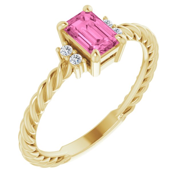 Pink Sapphire Twist Ring