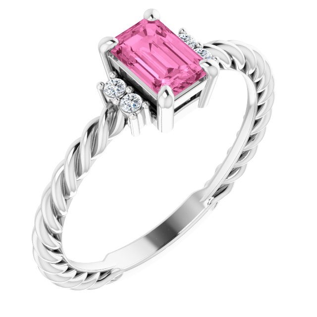 Pink Sapphire Twist Ring