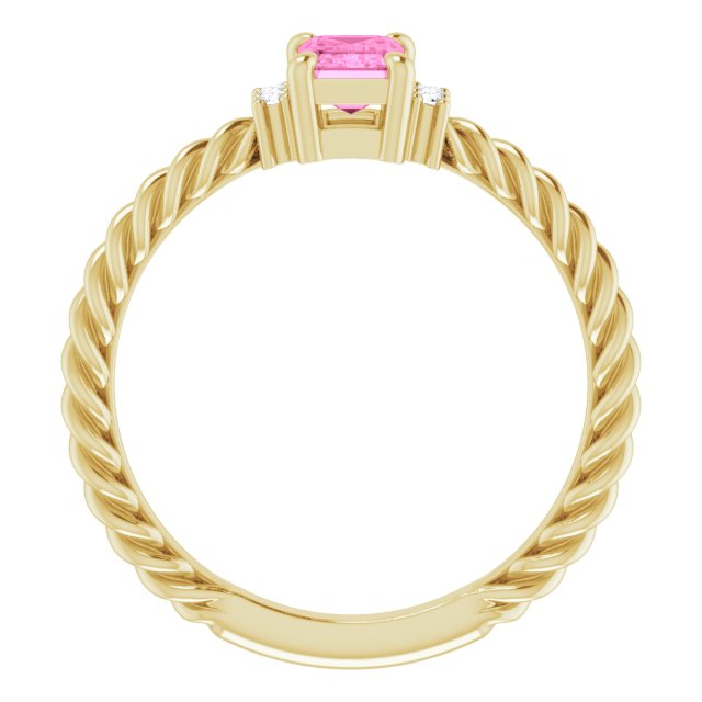 Pink Sapphire Twist Ring