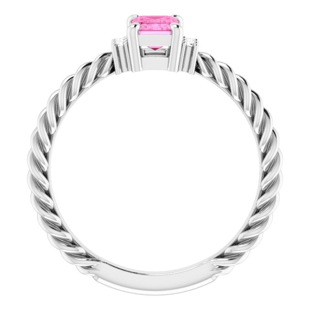 Pink Sapphire Twist Ring