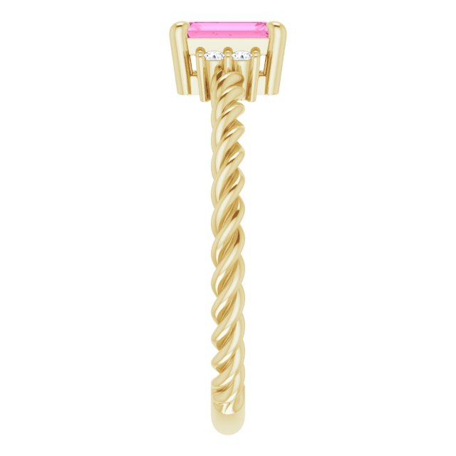 Pink Sapphire Twist Ring