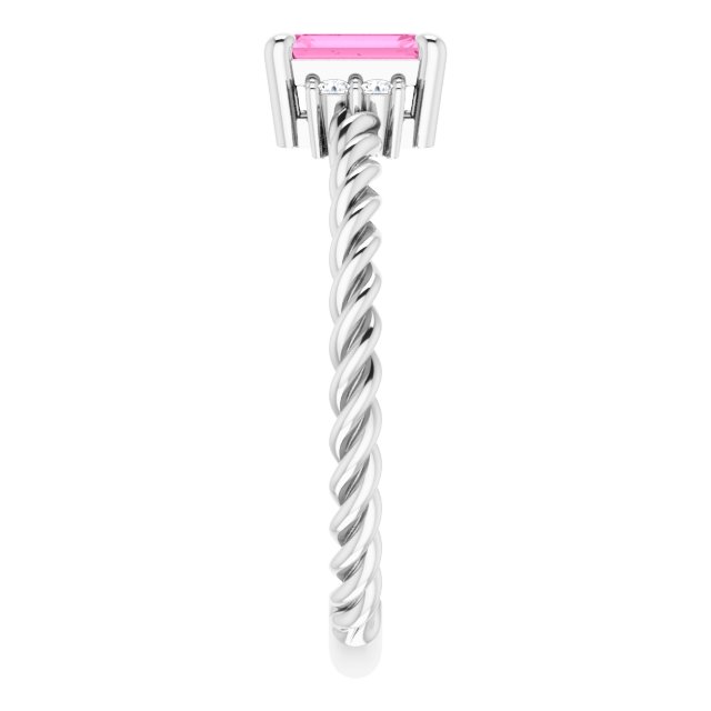Pink Sapphire Twist Ring