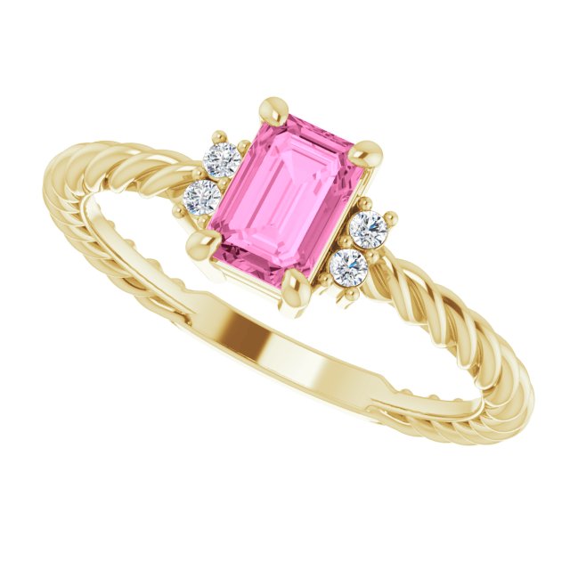Pink Sapphire Twist Ring