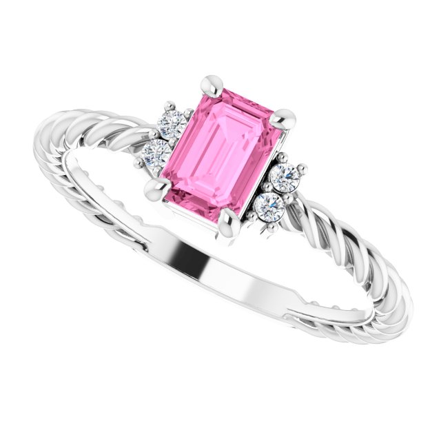 Pink Sapphire Twist Ring