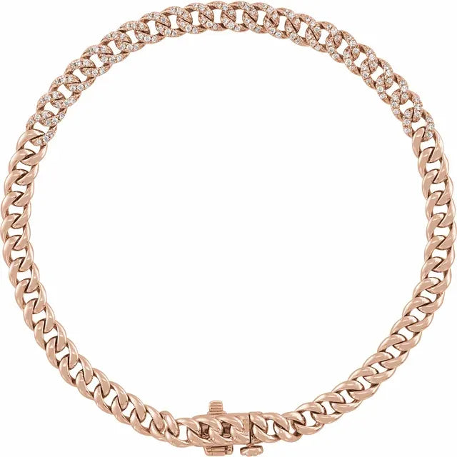 Pave Diamond Curb Chain Bracelet