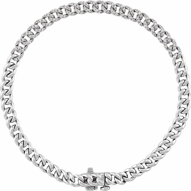 Pave Diamond Curb Chain Bracelet