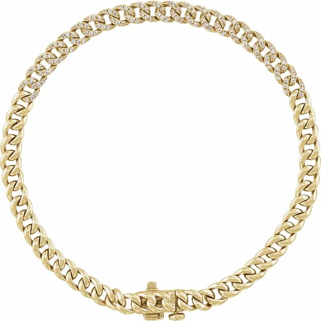 Pave Diamond Curb Chain Bracelet