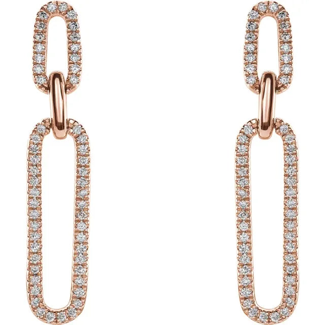Diamond Link Drop Earrings