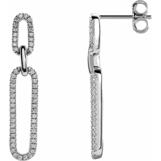 Diamond Link Drop Earrings