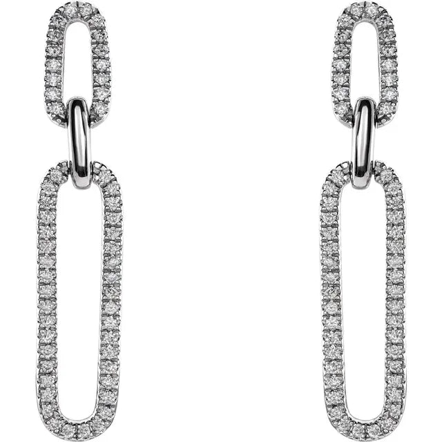 Diamond Link Drop Earrings