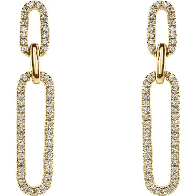 Diamond Link Drop Earrings