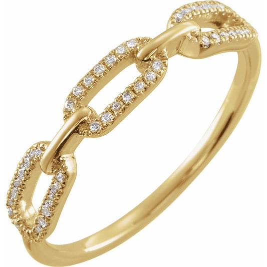 Pavé Diamond Chain Link Ring