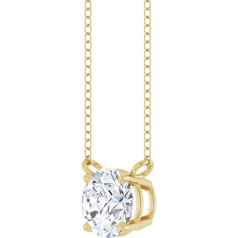 Round Lab Diamond Solitare Necklace (1 CT)