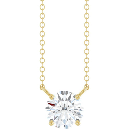 Round Lab Diamond Solitare Necklace (1 CT)
