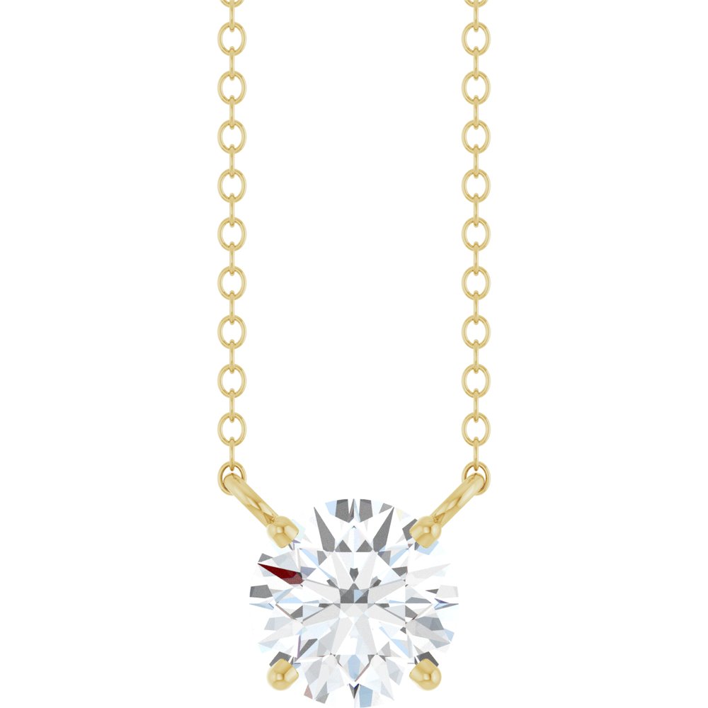 Round Lab Diamond Solitare Necklace (1 CT)