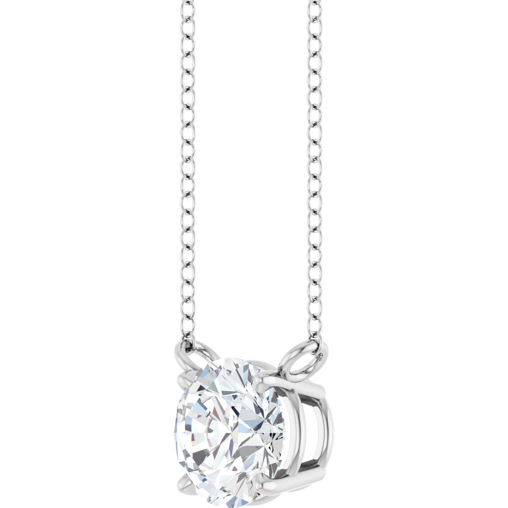 Round Lab Diamond Solitare Necklace (1 CT)
