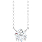 Round Lab Diamond Solitare Necklace (1 CT)