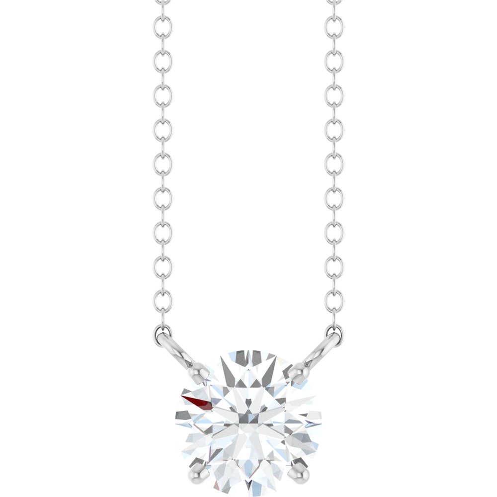 Round Lab Diamond Solitare Necklace (1 CT)