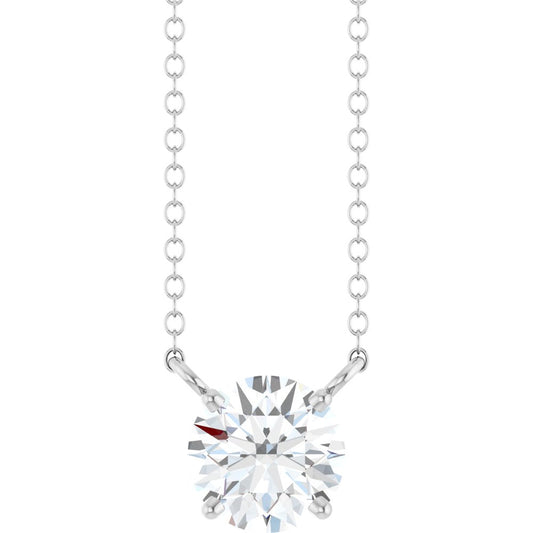 Round Lab Diamond Solitare Necklace (1 CT)