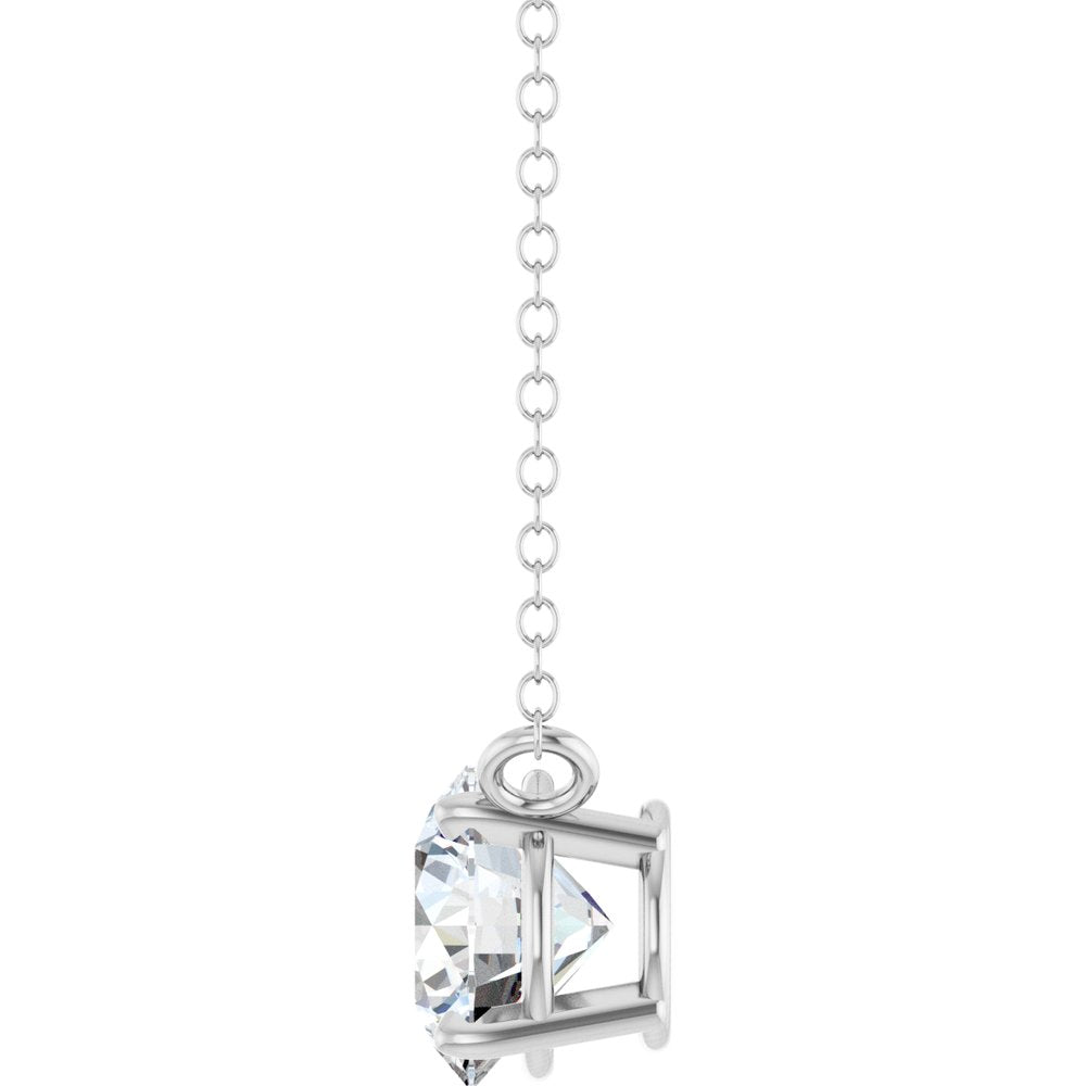 Round Lab Diamond Solitare Necklace (1 CT)