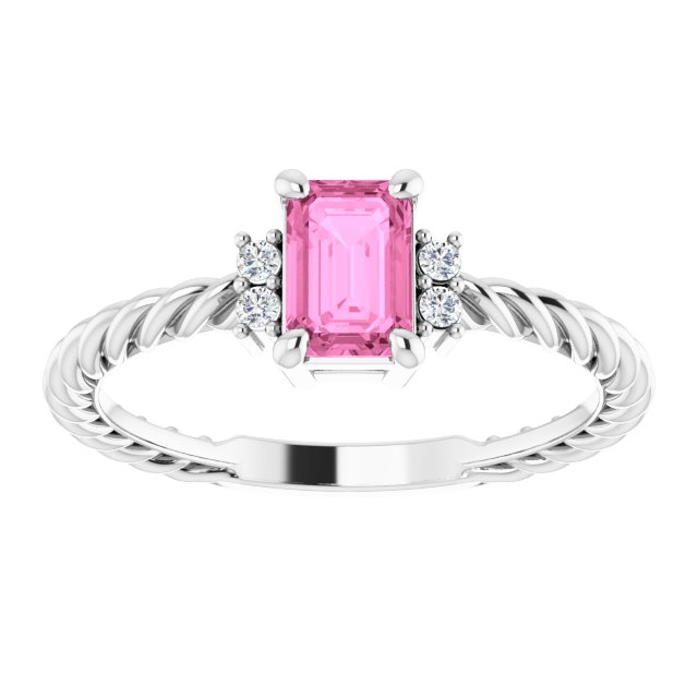 Pink Sapphire Twist Ring
