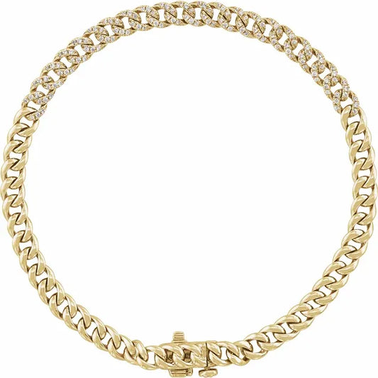 Pave Diamond Curb Chain Bracelet