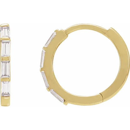 Lab Diamond Baguette Huggies