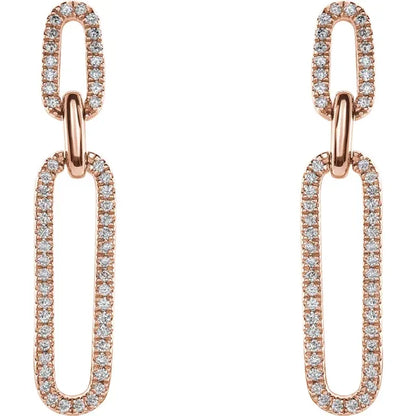 Diamond Link Drop Earrings