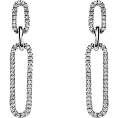 Diamond Link Drop Earrings