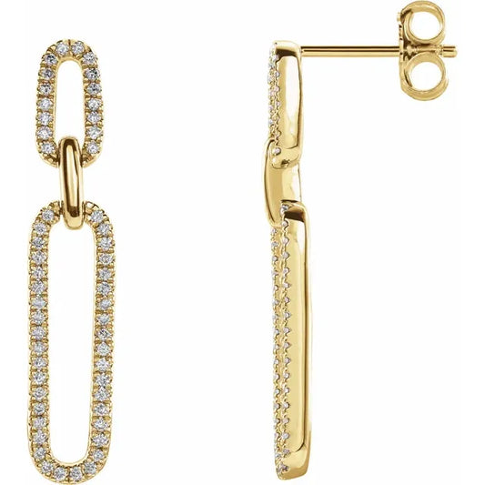 Diamond Link Drop Earrings